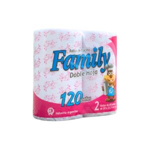 Rollo de cocina Family doble hoja 120 paños